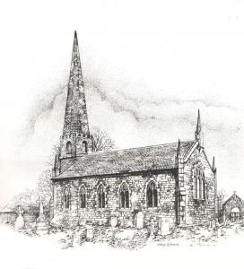 Kilnasoolagh Church Scetch by Hilary Gilmore